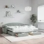 Sofá cama nido con cajones terciopelo gris claro 90x200 cm de vidaXL, Camas y somieres - Ref: Foro24-3197373, Precio: 482,21 ...