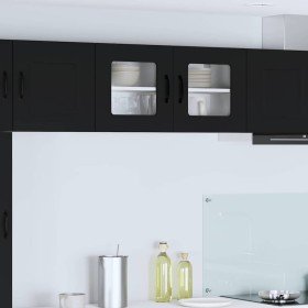 Armario de cocina mural con estante Negro 80 x 31 x 40 cm