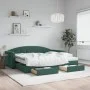 Sofá cama nido con cajones terciopelo verde oscuro 90x200 cm de vidaXL, Camas y somieres - Ref: Foro24-3197375, Precio: 477,9...
