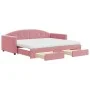 Trundle sofa bed with pink velvet drawers 90x200 cm by vidaXL, Beds and slatted bases - Ref: Foro24-3197376, Price: 477,85 €,...