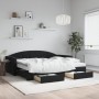 Trundle sofa bed with drawers black velvet 90x200 cm by vidaXL, Beds and slatted bases - Ref: Foro24-3197377, Price: 463,07 €...