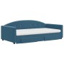 Trundle sofa bed with drawers blue velvet 100x200 cm by vidaXL, Beds and slatted bases - Ref: Foro24-3197379, Price: 463,70 €...
