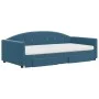 Trundle sofa bed with drawers blue velvet 100x200 cm by vidaXL, Beds and slatted bases - Ref: Foro24-3197379, Price: 463,39 €...