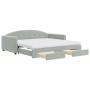 Sofá cama nido con cajones terciopelo gris claro 100x200 cm de vidaXL, Camas y somieres - Ref: Foro24-3197380, Precio: 479,27...