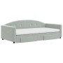 Sofá cama nido con cajones terciopelo gris claro 100x200 cm de vidaXL, Camas y somieres - Ref: Foro24-3197380, Precio: 479,27...