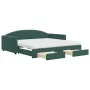 Trundle sofa bed with drawers dark green velvet 100x200 cm by vidaXL, Beds and slatted bases - Ref: Foro24-3197382, Price: 47...