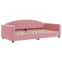 Sofá cama nido con cajones terciopelo rosa 100x200
