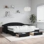 Sofá cama nido con cajones terciopelo negro 100x200 cm de vidaXL, Camas y somieres - Ref: Foro24-3197384, Precio: 484,38 €, D...