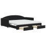 Sofá cama nido con cajones terciopelo negro 100x200 cm de vidaXL, Camas y somieres - Ref: Foro24-3197384, Precio: 484,38 €, D...