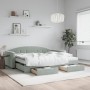 Sofá cama nido con cajones terciopelo gris claro 90x190 cm de vidaXL, Camas y somieres - Ref: Foro24-3197386, Precio: 457,72 €