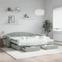 Sofá cama nido con cajones terciopelo gris claro 90x190 cm de vidaXL, Camas y somieres - Ref: Foro24-3197386, Precio: 443,22 ...