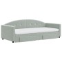 Sofá cama nido con cajones terciopelo gris claro 90x190 cm de vidaXL, Camas y somieres - Ref: Foro24-3197386, Precio: 457,72 €