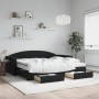 Sofá cama nido con cajones terciopelo negro 90x190 cm de vidaXL, Camas y somieres - Ref: Foro24-3197388, Precio: 449,42 €, De...