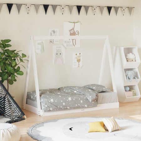 Estructura de cama para niños madera de pino blanco 70x140 cm by vidaXL, Cribs and beds for children - Ref: Foro24-834526, Pr...