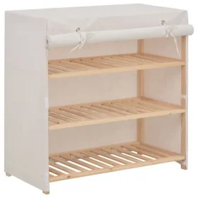 Mueble zapatero con funda de tela blanco 79x40x80 cm by vidaXL, Shoe racks and shoe organizers - Ref: Foro24-248194, Price: 7...