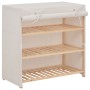 Schuhschrank mit weißem Stoffbezug 79x40x80 cm. von vidaXL, Schuhregale und Schuhorganisatoren - Ref: Foro24-248194, Preis: 7...