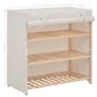 Schuhschrank mit weißem Stoffbezug 79x40x80 cm. von vidaXL, Schuhregale und Schuhorganisatoren - Ref: Foro24-248194, Preis: 7...