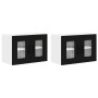 Armario de cocina mural con estante 2 pcs Negro 60 x 31 x 40 cm