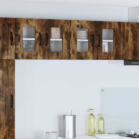 Armario de cocina mural 2 pcs Roble ahumado 60 x 31 x 40 cm