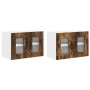 Armario de cocina mural 2 pcs Roble ahumado 60 x 31 x 40 cm