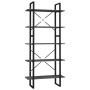 Estantería de 5 niveles madera de ingeniería gris 80x30x175 cm