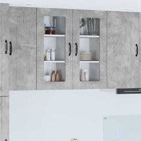 Armario de cocina mural 2 pcs Gris Concreto 40 x 31 x 80 cm