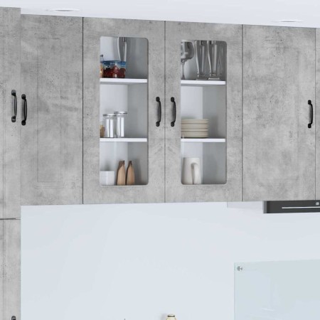 Armario de cocina mural 2 pcs Gris Concreto 40 x 31 x 80 cm