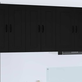 Armario de cocina mural con estante 2 pcs Negro 30 x 31 x 80 cm