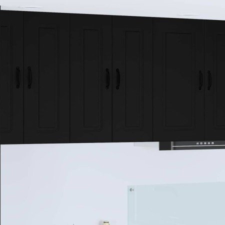 Armario de cocina mural con estante 2 pcs Negro 30 x 31 x 80 cm