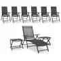 Neunteiliges Gartenmöbel-Set in Schwarz und Anthrazitgrau. von vidaXL, Gartensets - Ref: Foro24-3070643, Preis: 419,04 €, Rab...