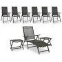 Neunteiliges Gartenmöbel-Set in Schwarz und Anthrazitgrau. von vidaXL, Gartensets - Ref: Foro24-3070643, Preis: 426,22 €, Rab...