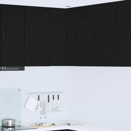 Armario de cocina mural con estante Negro 57 x 57 x 80 cm