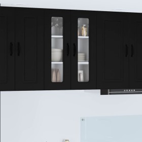 Armario de cocina mural con estante Negro 60 x 31 x 80 cm