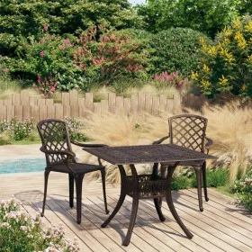 Bistro table and chairs 3 pieces cast aluminum bronze color by vidaXL, Garden sets - Ref: Foro24-3070586, Price: 469,71 €, Di...