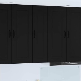 Armario de cocina mural con estante Negro 30 x 31 x 100 cm