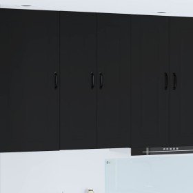 Armario de cocina mural con estante Negro 60 x 31 x 100 cm