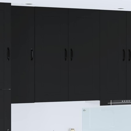 Armario de cocina mural con estante Negro 80 x 31 x 100 cm