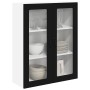 Armario de cocina mural con estante Negro 80 x 31 x 100 cm