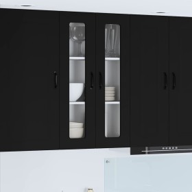 Armario de cocina mural con estante Negro 60 x 31 x 100 cm