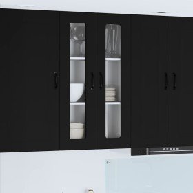 Armario de cocina mural con estante Negro 60 x 31 x 100 cm