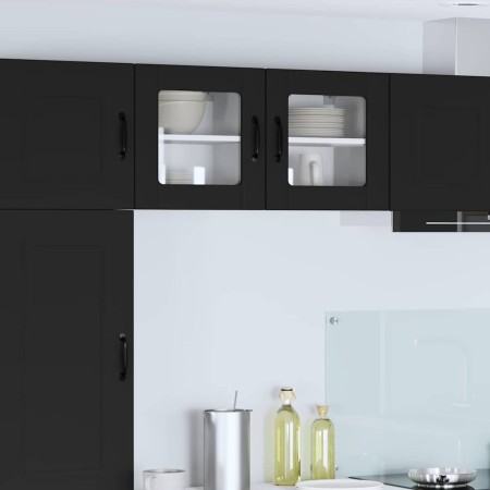 Armario de cocina mural con estante 2 pcs Negro 40 x 31 x 40 cm