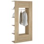 Muebles de recibidor 2 uds madera contrachapada roble sonoma