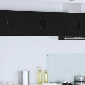 Armario de cocina mural con estante 2 pcs Negro 30 x 31 x 40 cm