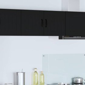 Armario de cocina mural con estante 2 pcs Negro 40 x 31 x 40 cm