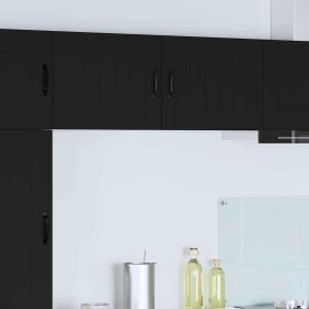 Armario de cocina mural con estante 2 pcs Negro 50 x 31 x 40 cm