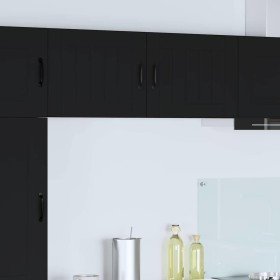 Armario de cocina mural con estante 2 pcs Negro 50 x 31 x 40 cm