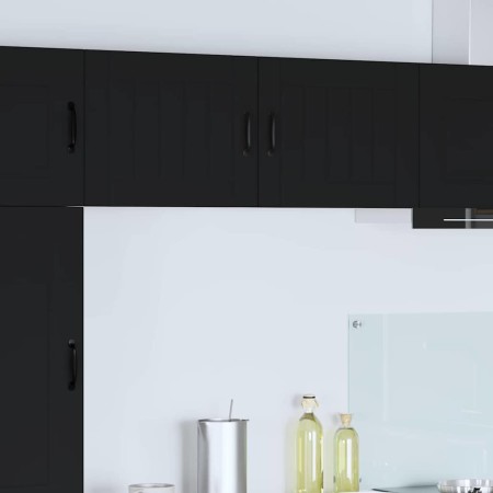 Armario de cocina mural con estante 2 pcs Negro 50 x 31 x 40 cm