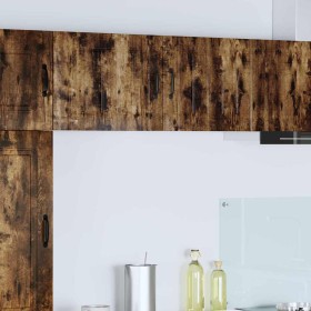 Armario de cocina mural 2 pcs Roble ahumado 50 x 31 x 40 cm