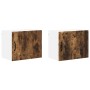 Armario de cocina mural 2 pcs Roble ahumado 50 x 31 x 40 cm