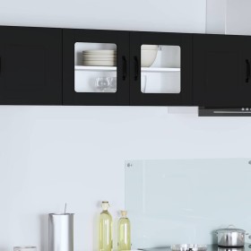 Armario de cocina mural con estante Negro 80 x 31 x 40 cm